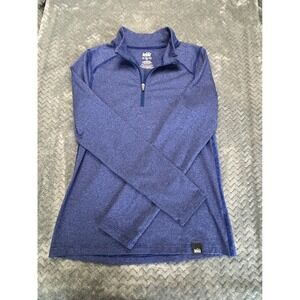 REI Co-op Kids Blue Stripe Quarter Zip Pullover Performance Shirt Size M 10-12